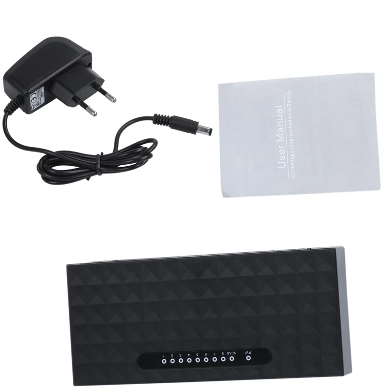 Мини Lan Ethernet Poe сетевой настольный коммутатор 8 Порты и разъёмы 10/100 Мбит/с Fast
