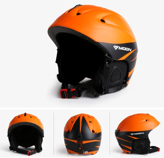 MOON новые Стиль горнолыжный шлем профессионального Лыжный Спорт спортивные защитные шлемы хорошее качество шлем для Для мужчин на открытом воздухе зимний горнолыжный шлем MS86 - Цвет: Оранжевый