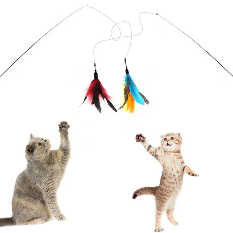 

Interactive Toy for Teasing Cats Extensible Fishing Rod Cat Stick Best Gift For Cat Pet Cat Supplies Color Random For Gatos