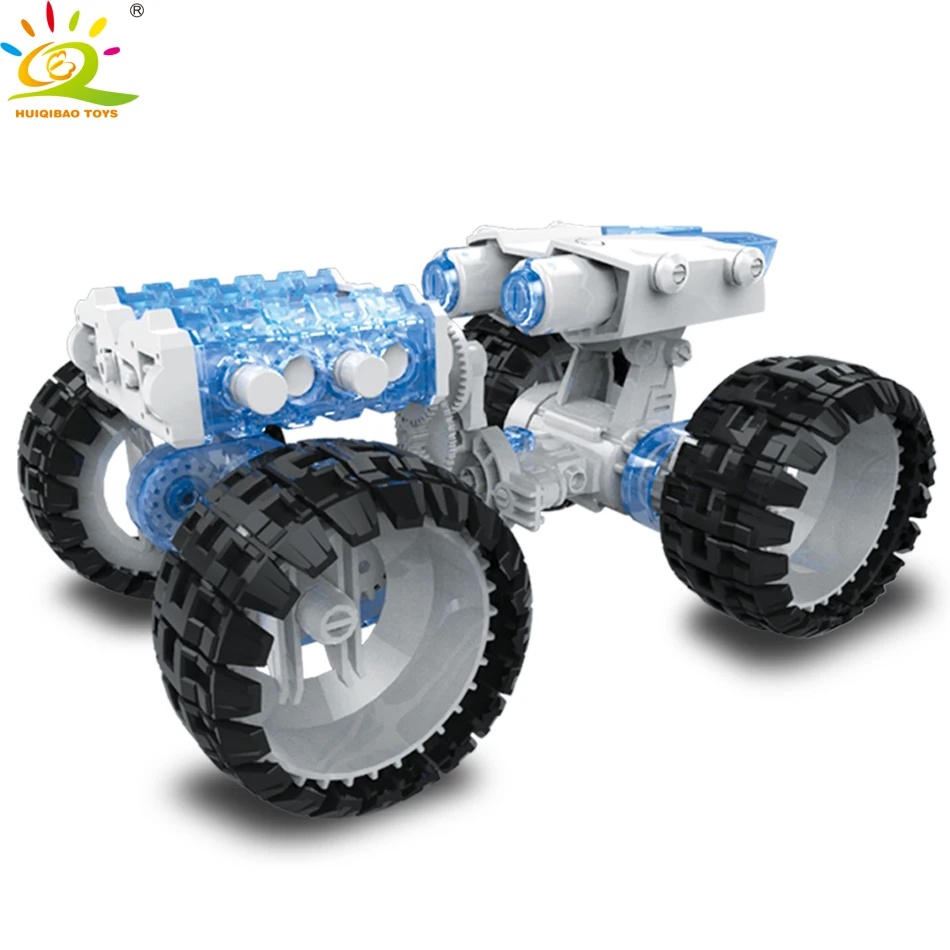 

HUIQIBAO TOYS DIY Salt water Powered Vehicles Model set Building Blocks Funny Science Educational Toys For children Cars Bricks