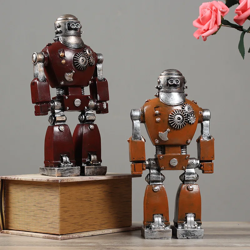 Koop Creatieve Retro Mechanische Industri euml;le Wind Iron Man Robot Woondecoratie Partitie Kast Wijnkast Studie Decoraties Gift