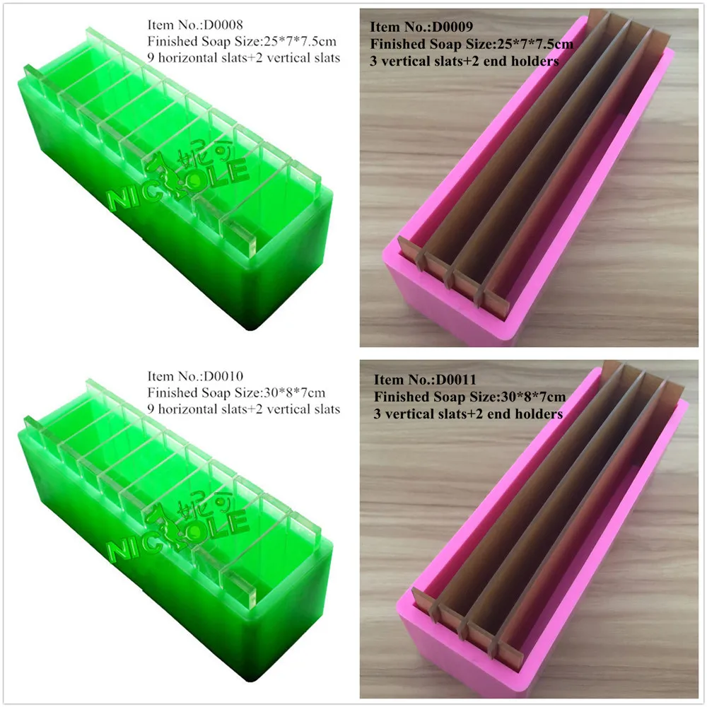 Silicone Loaf Soap Mold with Vertical and Crosswise Dividers for
