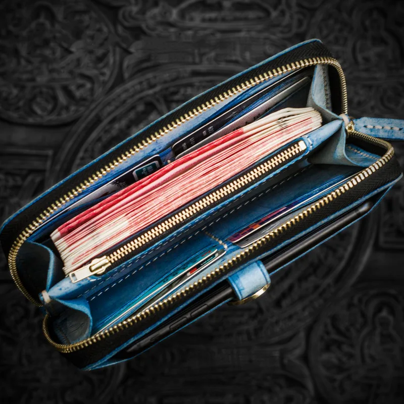 Cire À Portefeuille De Gamme Droit Éclair Roue L'argent Fermeture Brouillard Main Haut Femmes Sac Longue Clip Veau Hommes Activité Tibetan Luxe La Marque Palace 0IO58wxq