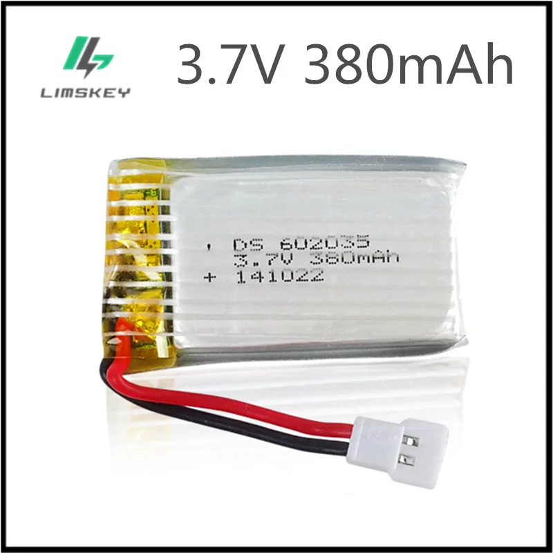 3,7 V 380mAh Lipo аккумулятор для Hubson X4 H107 MJXRC F47 DiFeida DFD F180 F47 F48 602035 3,7 V 380 mah 20C XH Pluh