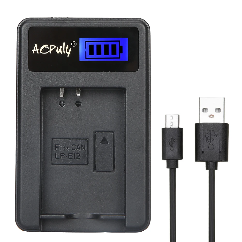 AOPULY 1 pcsLP E12 LP ЖК дисплей USB зарядное устройство для камеры Canon EOS M 100D Rebel SL1 Kiss X7 M2 M10