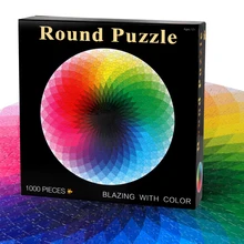 1000 шт радуга круглая головоломка для детей взрослых Развивающие декомпрессионные игрушки Красочные DIY бумажные фото Пазлы