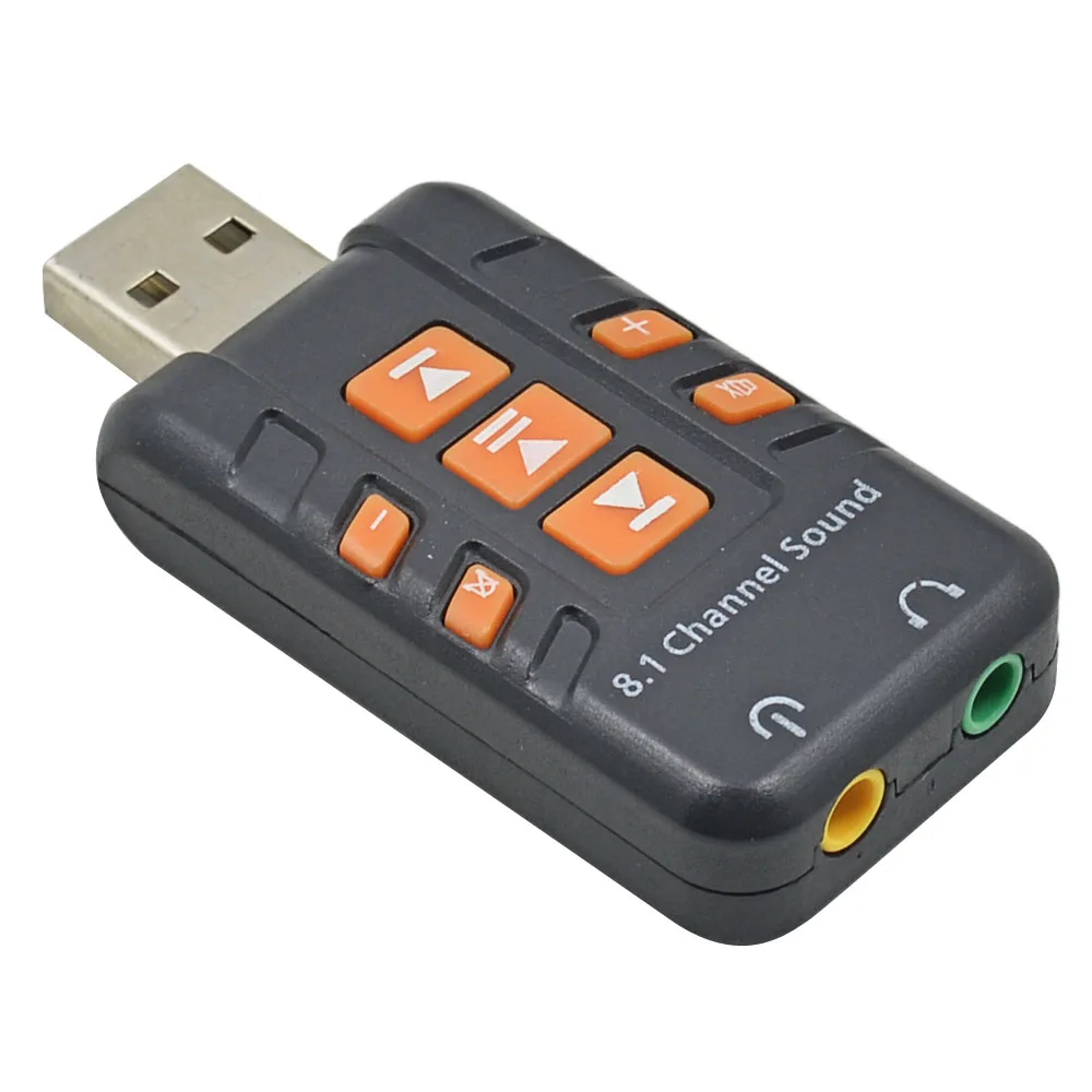 TISHRIC USB к 3D Аудио Внешний usb-звуковой интерфейс 8,1 канала адаптер гарнитуры микрофон 3,5 мм разъем для Win XP/7/8 Android Linux