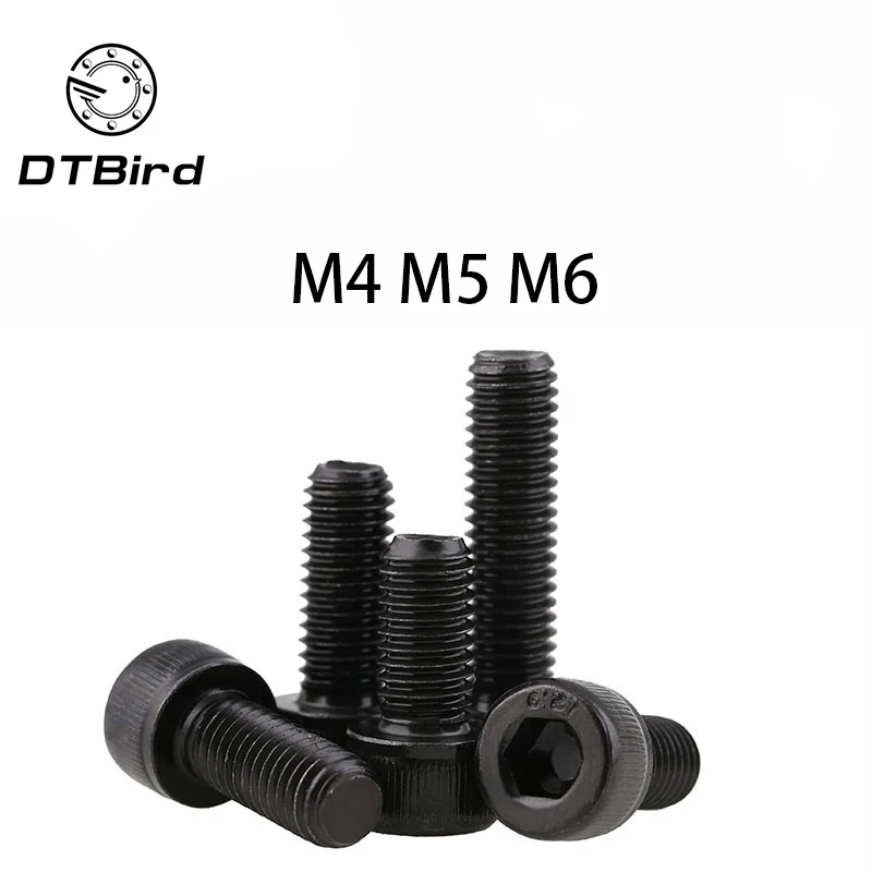 

20PCS M4 M5 M6 DIN912 Alloy Steel Allen Hex Socket Cap Head Black Screw Bolt Furniture Fastener