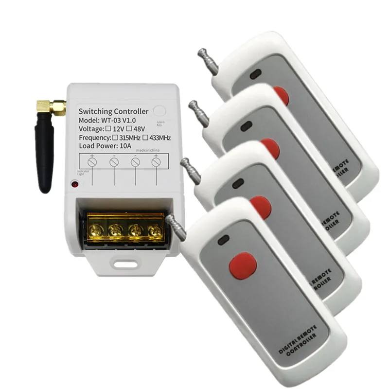 

DC 12V 24V 36V 48V Smart 1CH 1 CH 30A Wireless Remote Control Light Motor Switch Relay Output Radio RF Transmitter Receiver