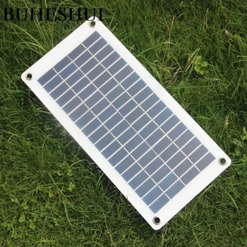 

BUHESHUI 18V 10w Solar Cell Transparent Semi-flexible Polycrystalline DIY Solar panel Module Outdoor Connector DC 12V charger