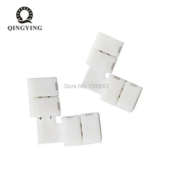 

10pcs 10mm 2 Pin L Cross L Shape Angle LED Strip Connector PCB Free Welding For SMD 5050 5630 Single Color LED Strip Lights