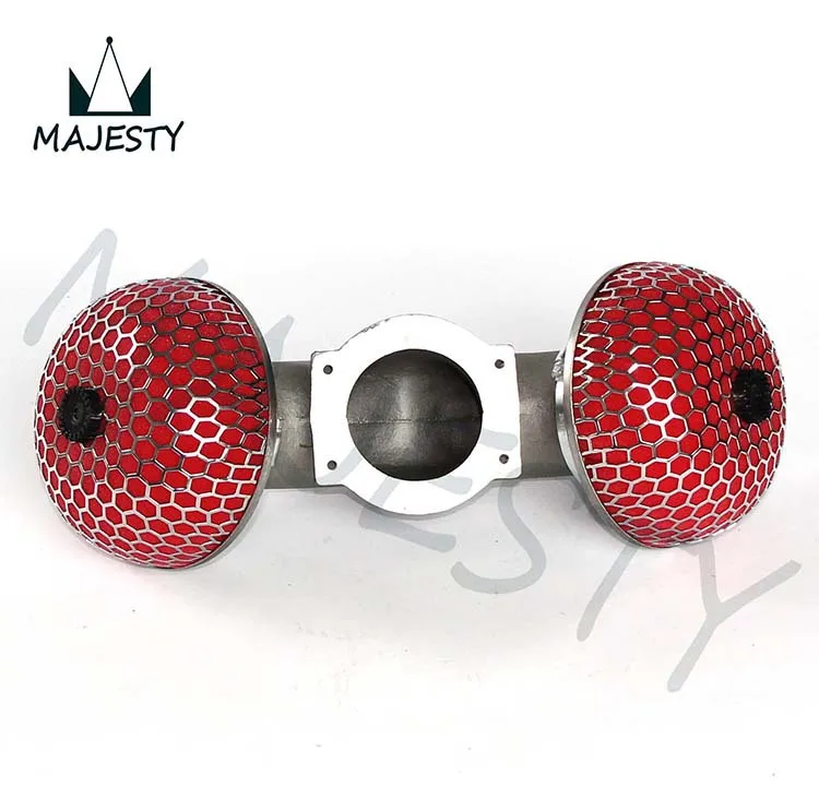 RED DUAL PIPED AIR INTAKE TWIN TURBO W/2X FILTER FOR NISSAN 300ZX