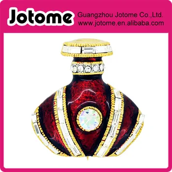 

Enamel Red Fragrance Bottle Pin Fashion Brooch Pin 1.375 x 1.375 inches
