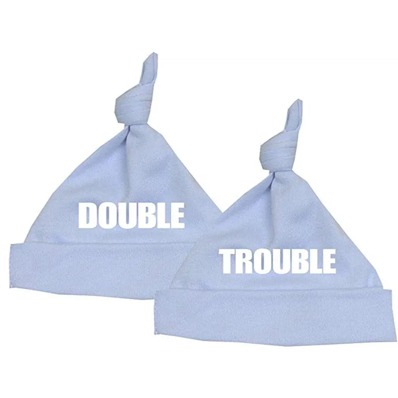 

Twins Baby Gift Baby Hat Double Trouble Twin Baby shower Gift For Twins