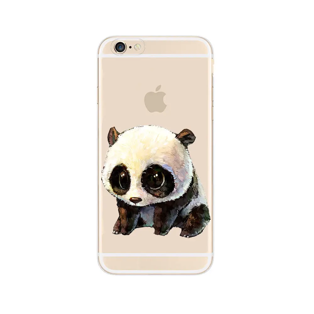 Lovely Cartoon Animal Panda Heart Phone Case For Iphone X 6 6S 7 SE 5 5S 8 Plus Transparent Plastic Back Cover Coque Shell Lovely Cartoon Animal Panda Heart Phone Case For Iphone X 6 6S 7 SE 5 5S 8 Plus Transparent Plastic Back Cover Coque Shell