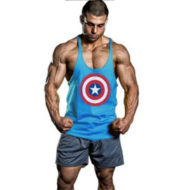 GYMS Tank Top font b Mens b font Bodybuilding Stringer Power Vest Fitness Singlet Sleeveless Crossfit