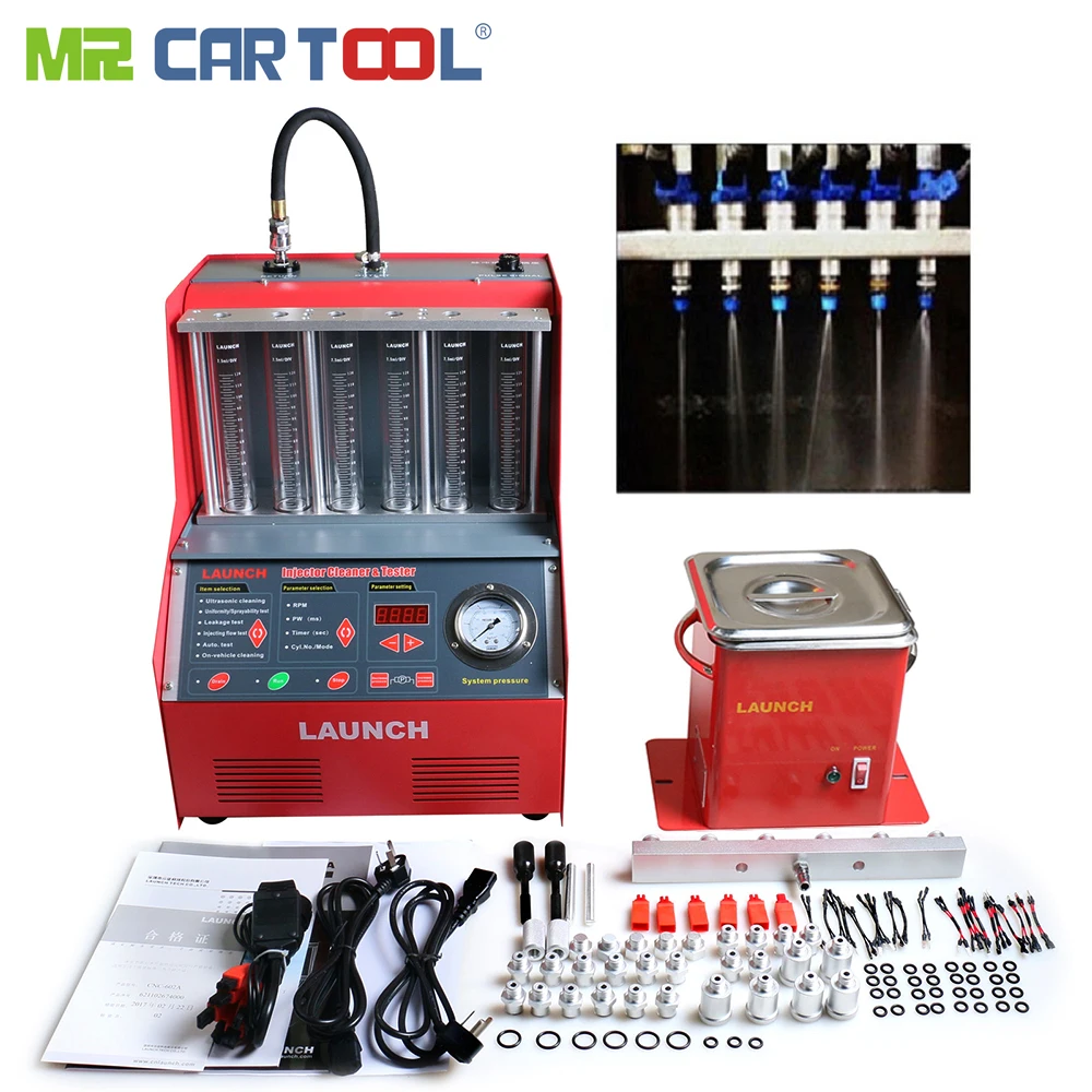 

Mr Cartool Car Injector Cleaner Tester Fuel Injectors Cleaning Machine with English Panel 6-cylinder For Launch CNC602A CNC-602A