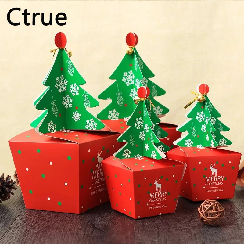 20 шт./лот Елки коробка конфет Cookie Cholocate Коробки год Merry christmas box настоящий подарок сумка Новогоднее украшение