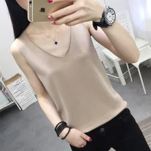 Женский трикотажный топ без рукавов с v-образным вырезом, свободная Однотонная рубашка для завивки, Женский Летний Тонкий жилет