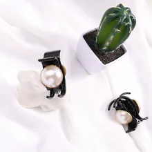 1 шт заколки для девочек простые базовые большой жемчужина челка захватить клип Малый поймать 2,8 см большой яркая жемчужина Милая заколка для волос G0405