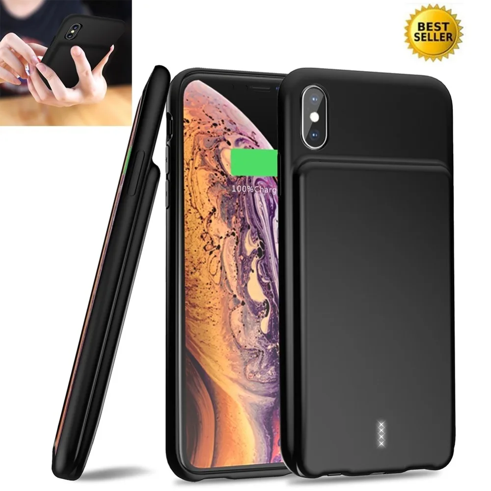 

For Iphone XR Xs Max Battery Charger Case Smart Audio Output Silicone 5000 Mah Cover Power Bank For Iphone Xs Max Battery Case