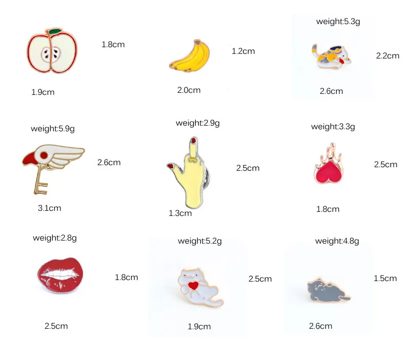 5-8 шт./компл. эмали штырь кактуса растений очки кошки Рейнбоу Рокет стрелка музыкальная нота принтом в виде бананов, брошь значок булавки на лацканы броши