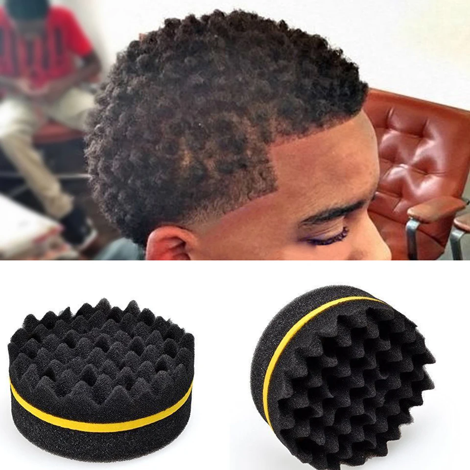 Salon Barber Wave Double Sided Hair Sponge Brush For Dreads Coil