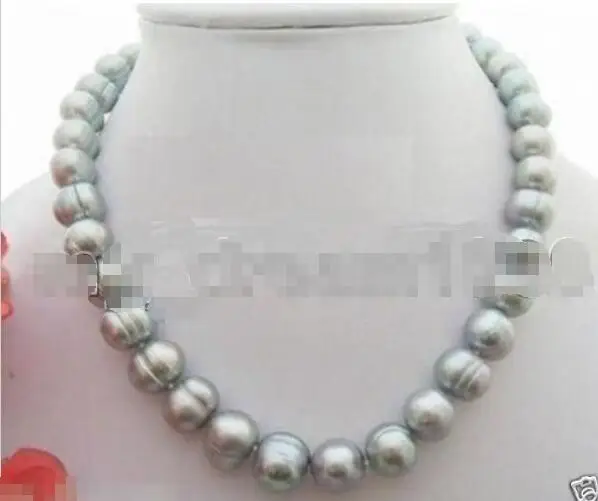 

Hot sale new Style >>>>> HUGE 12-13MM NATURAL SOUTH SEA GENUINE SILVERY GRAY BAROQUE PEARL NECKLACE 17"AA *Free Shipping*