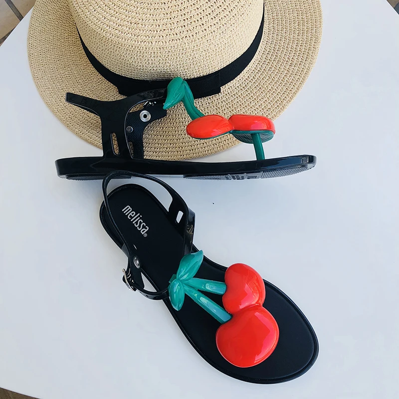 ميليسا الكرز نمط صندل نسائي 2019 الصيف ميليسا أحذية للنساء هلام أحذية الكبار الصنادل أحذية نسائية تنفس
