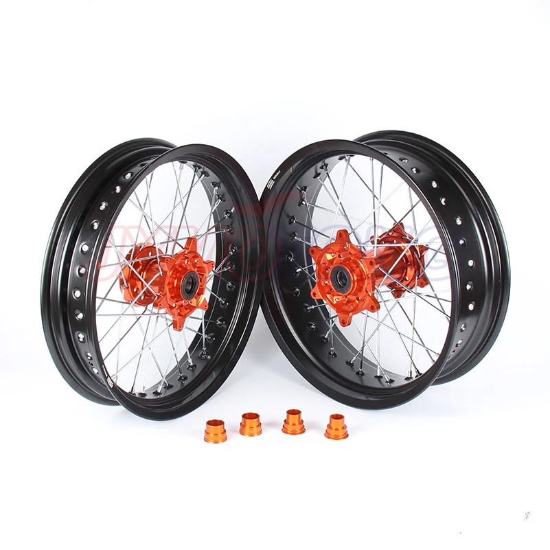 3,5/5,0*1" Supermotard колеса для KTM SXF EXC-R XC-F SX EXC 300 450 125 250 350 530 2003- 2008 2007 оранжевый концентратор черная оправа