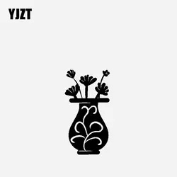 YJZT 8 см * 15,2 см цветок Креативный дизайн виниловая наклейка на машину наклейка черный/Серебряный C23-0970