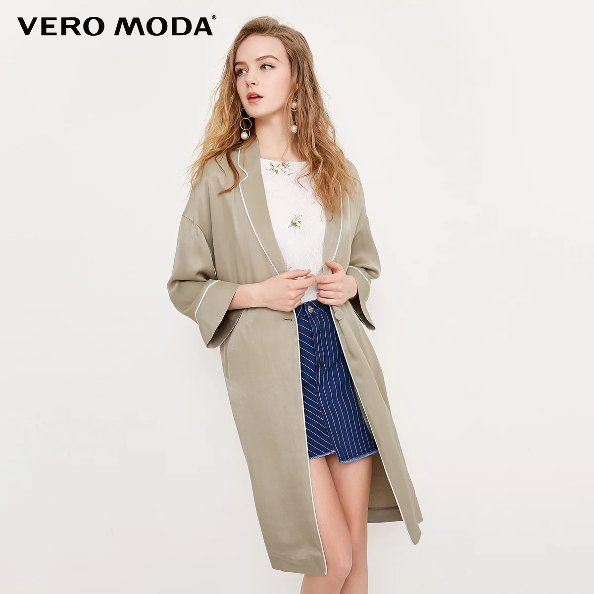 Vero Moda новое длинное пальто с вышивкой куртка женская| 318221504