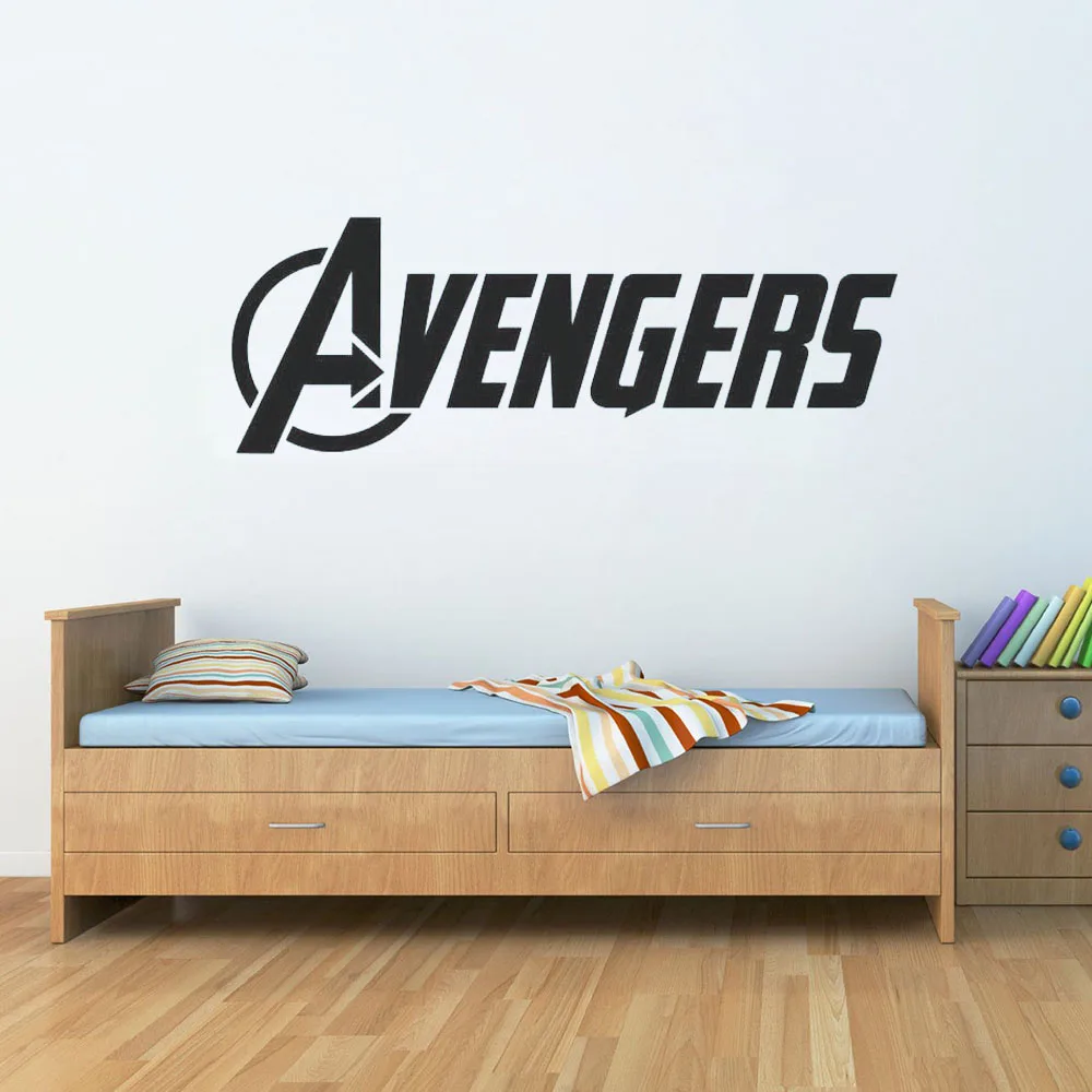 

The Avengers Logo Vinyl Wall Word Decal Marvel Comics Wall Stickers Home Decoration Living Room Kids Room Mural Bedroom G553