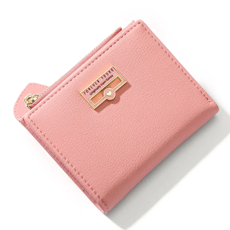 Женский кошелек с подвеской в виде сердца, на молнии, с карманом для монет, держатель для карт, брендовый розовый маленький женский кошелек, женский короткий кошелек, Porte Feuille Femme