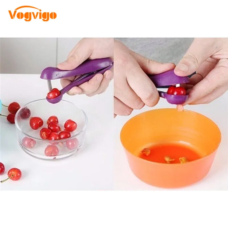 VOGVIGO Cherry Pitter Cherries Clips Seed Remover Purple Plastic Cherry Kernels Kitchen Fuits& Vegetables Tools Cutter