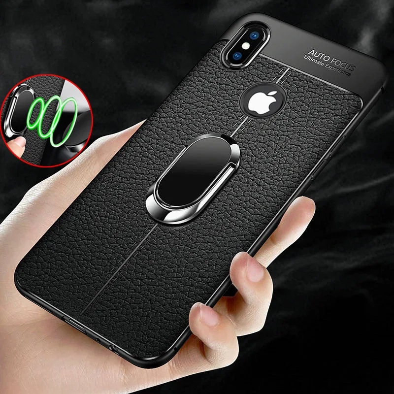 Soft Silicone Back cover for iPhone 11 X XR XS Max Pro With Magnetic Car Holder Case for iPhone 11 7 8 6 6S Plus 5 5S SE phone