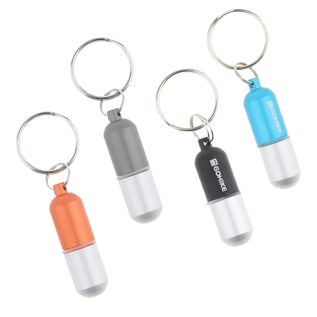 Buy 4pcs Portable Pill Case Aluminum Waterproof Pocket