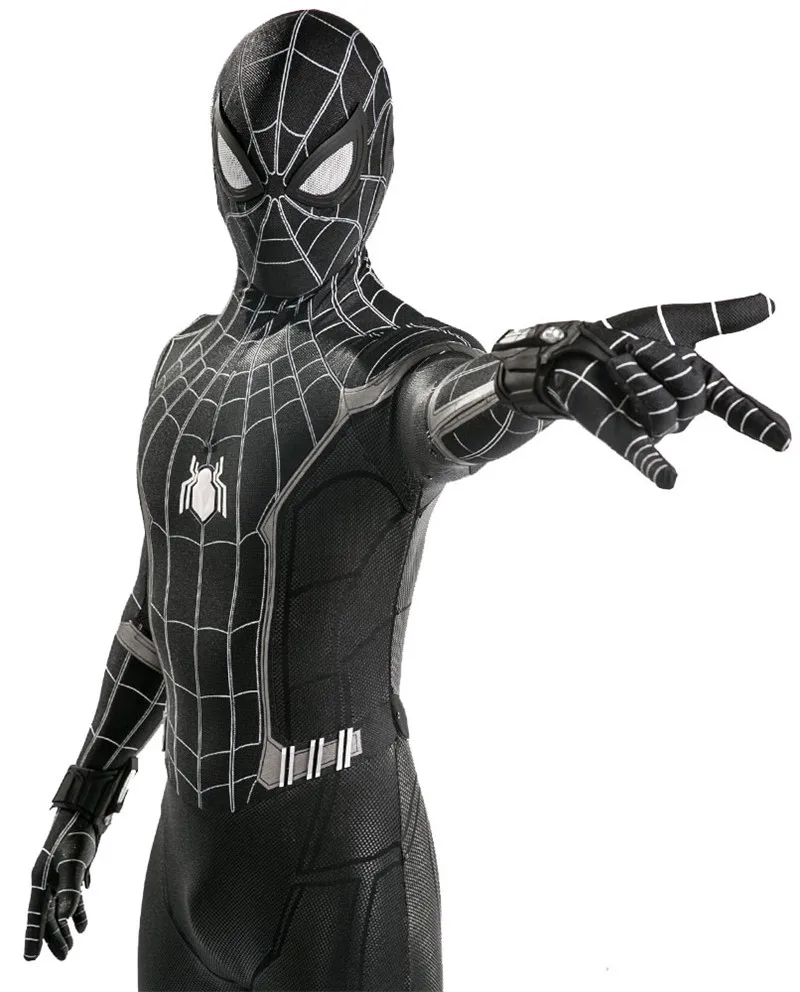 Черный костюм Человек-паук возвращение на родину костюм для взрослых детей черный темный человек-паук костюм Веном Хэллоуин 3D спандекс Косплей