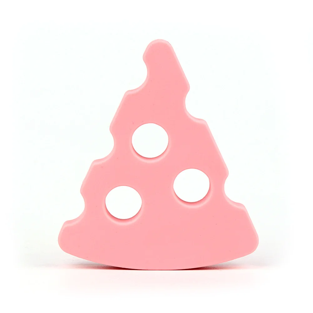 TYRY. HU сырные бусины Силиконовые Прорезыватели 1 шт. пиццы подвески для сенсорики BPA бесплатно пищевого класса Прорезыватель для зубов игрушки для малышей - Цвет: candy pink