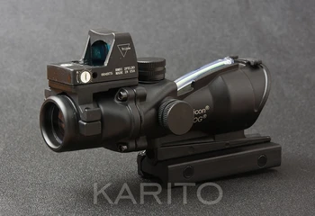

Tactical trijicon acog style red fiber optics 4x32 prism rifle scope and Red Dot sight with glock mount base M9986