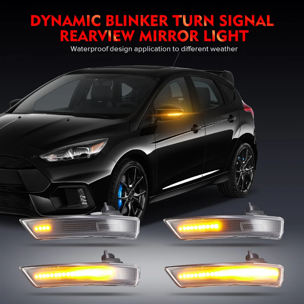 Ceny 2pc dynamiczne światło kierunkowskazu LED boczne lustro migacz światła samochodu sekwencyjne lustro włącz światła LED lampy samochodowe dla Ford Focus 08 16