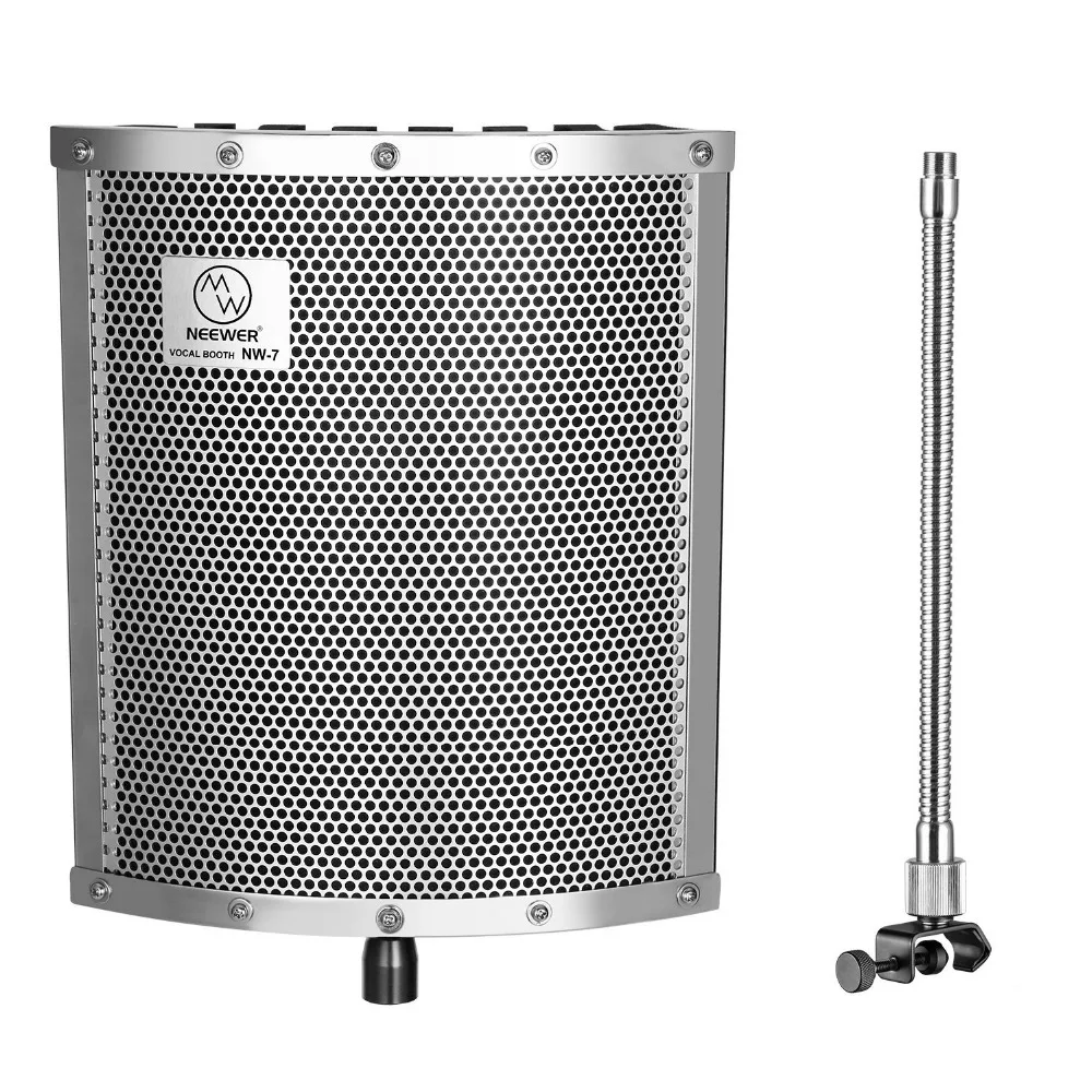 

Neewer Lightweight and Portable Isolation Microphone Shield with Gooseneck Can be Used on Vocals/Drums/Guitar/Woodwinds/Acoustic