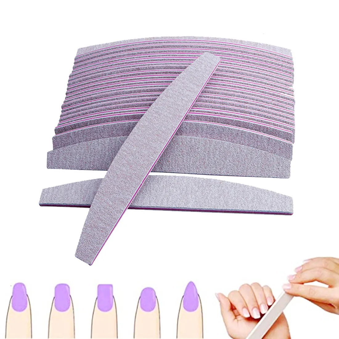 

50 Pcs 100/180 Wholesale Sanding Nail Lime Manicure Nail Polishing Nail Lime & Professional Salon Buffer Nail Art Beauty Tools