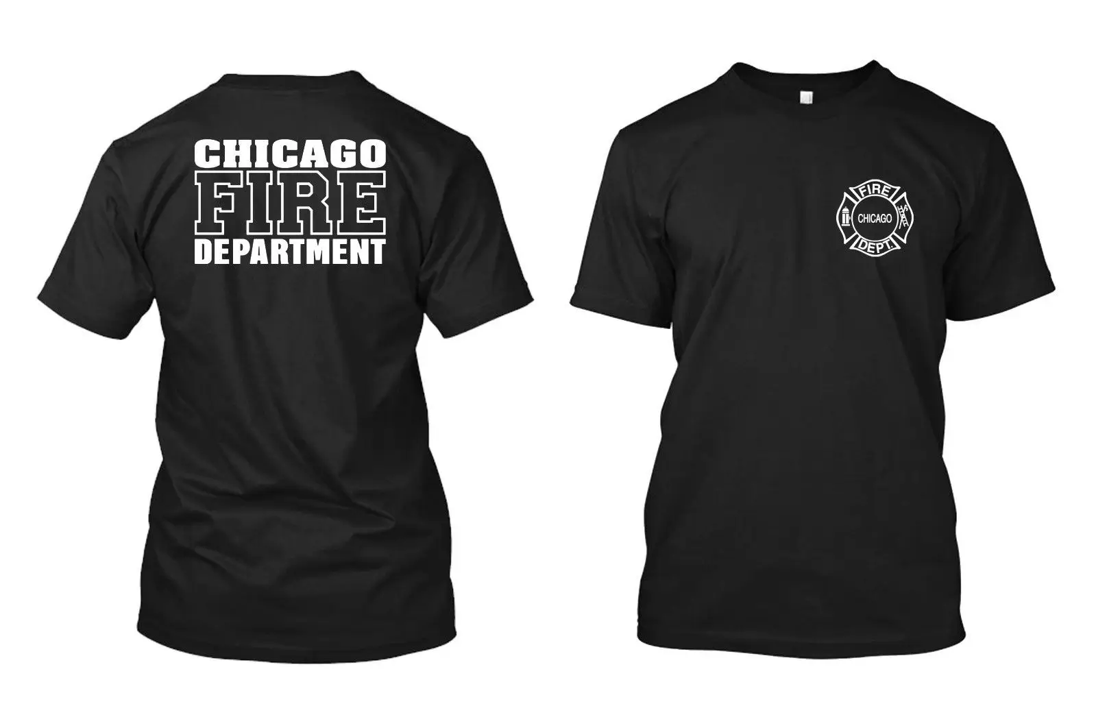 

2019 Funny Chicago Fire Department - Custom Men'S Black T-Shirt Tee Double Side Unisex Tee