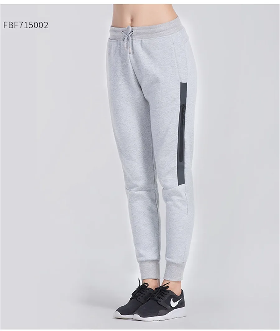 Женские штаны для бега с эластичной резинкой на талии, дышащие тренировочные брюки, женские спортивные штаны на осень и зиму с карманами на молнии