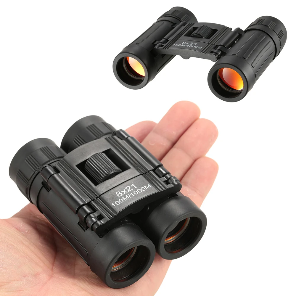 تلسكوب 8X21 مناظير للطي جيب مجهر المدمجة البسيطة سقف بريزم السفر تلسكوب لمشاهدة الطيور السفر الصيد
