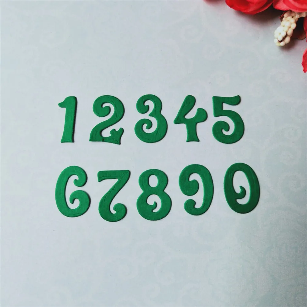

10Pcs Numbers Metal Cutting Dies Stencils Metal Stencil Craft Dies Paper Card Craft for DIY Scrapbooking Cutting Dies Embossing