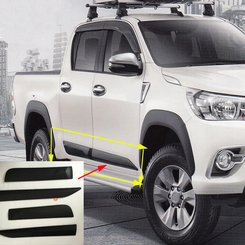 Аксессуары для Hilux 2016 черные боковые комплекты литья под давлением из АБС