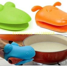 100 шт/партия быстрая оптом Бегемот собачий рот податываемый силиконовый держатель для горшка силиконовые перчатки печи рукавицы теплоизоляционные перчатки