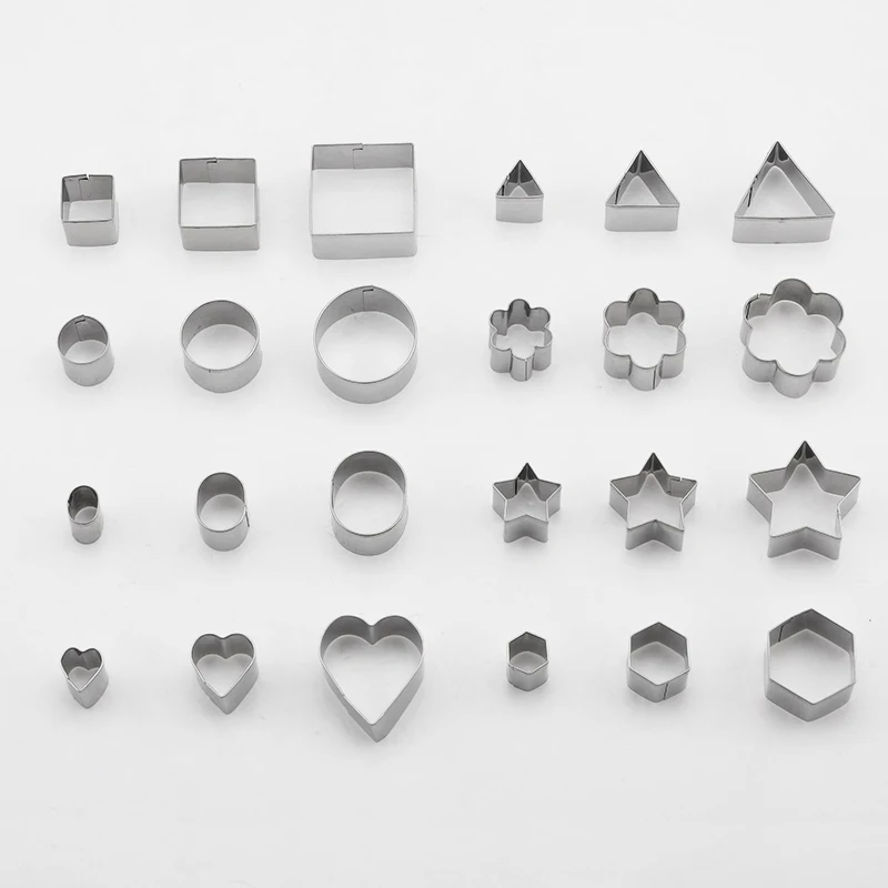 24 шт./компл. формочки для выпечки из нержавеющей стали|steel cookie cutter|cookie cutter roundstainless